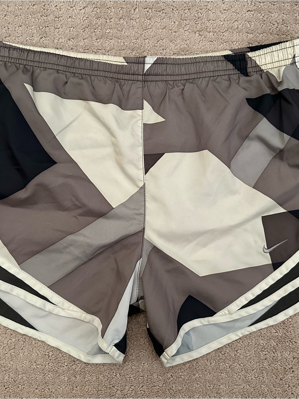 Nike Women’s Athletic Shorts in Gray, White, Black Camouflage